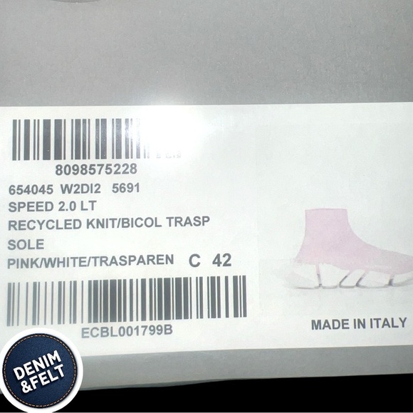 Balenciaga Speed 2.0 Recycled Knit Sneakers in Light Pink Polyester | NEW/NIB - Picture 15 of 16